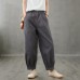 Retro casual brown pants women loose new cropped trousers