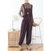 Elegant spring pants oversize chocolate Work Outfits jumpsuit pants