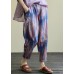 Printed casual plus size elastic waist nine-point harem pants