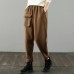 Simple women trousers Thin chocolate Fabrics pockets harem pants wild pants